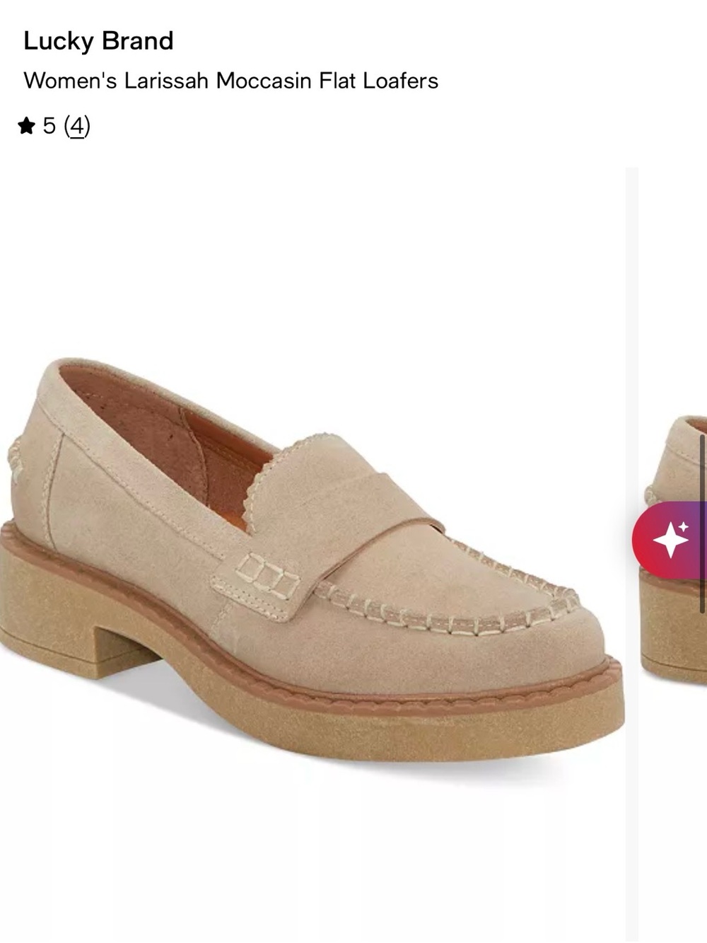 Lucky Brand Light Blush Suede Penny Loafers
